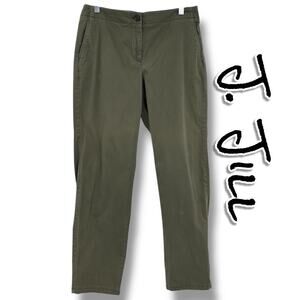 J Jill Live In Chino Pants Olive Green Stretch Cotton Straight Leg Womens Size 8